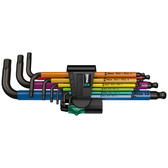 Wera 950/9 Hex-Plus Multicolour 1 SB Multicolour Winkelschlüsselsatz, metrisch, BlackLaser, 9-tlg.