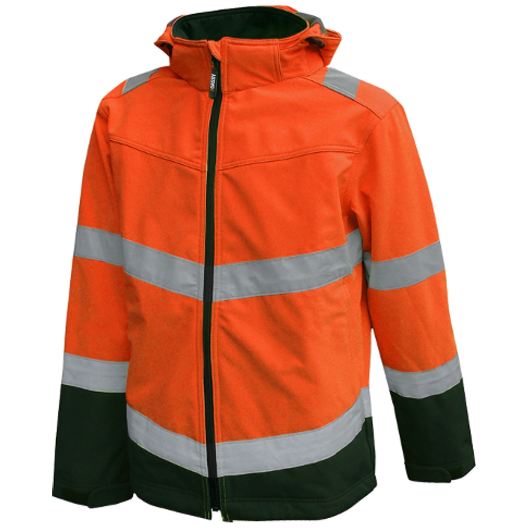 Dassy Warnschutz Softshelljacke Malaga 300329 Gr. L neonorange/flaschengrün