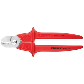 Knipex Kabelschere Griffe mit Kunststoff umspritzt isoliert, mit Kunststoff umspritzt, VDE-geprüft 230 mm