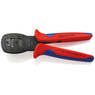 Knipex Crimpzange für Miniaturstecker Parallelcrimp, mit Mehrkomponenten-Hüllen, brüniert, 190 mm