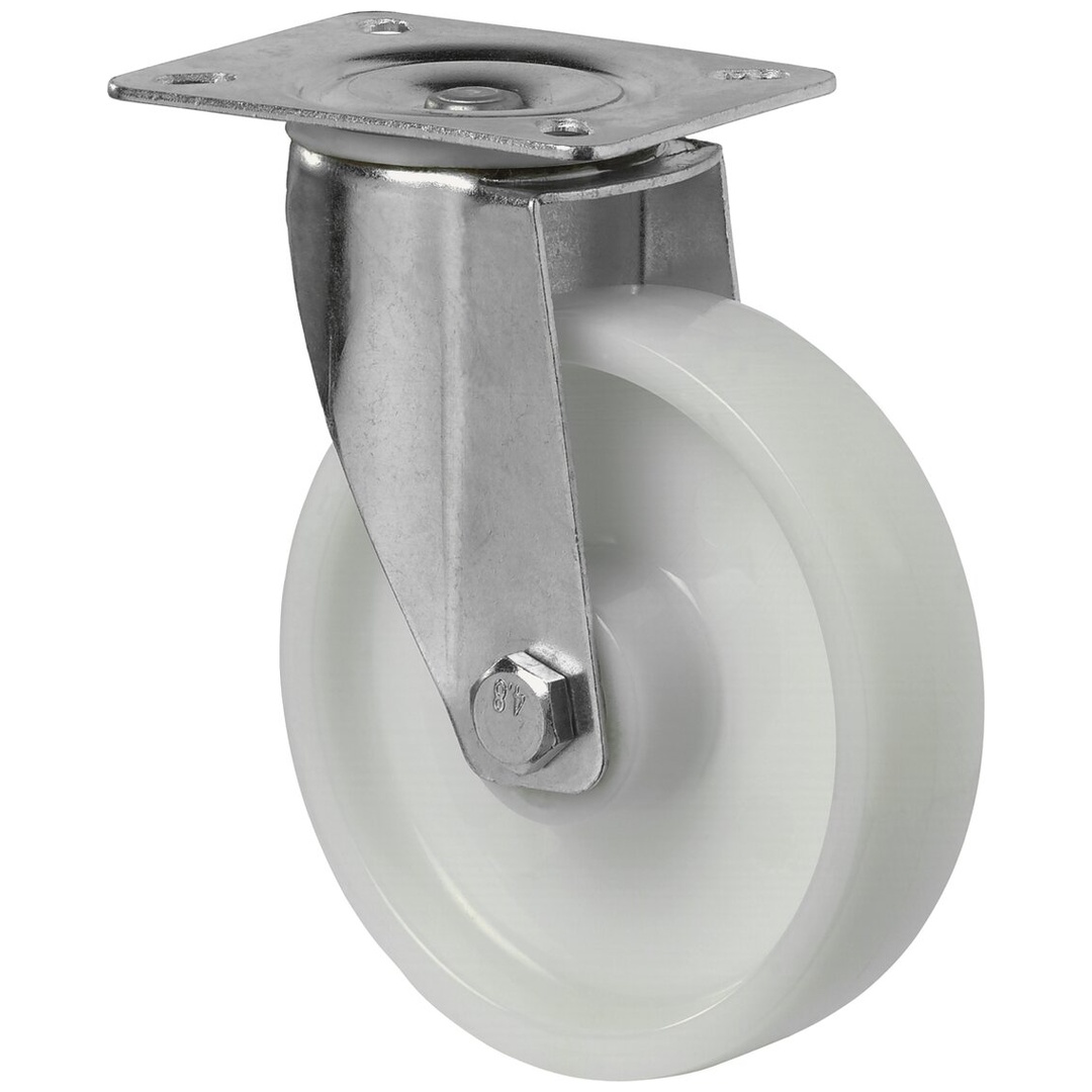 BS Rollen Transportrolle, Lenkrolle, Rad-Ø 125 mm, Tragf. 175 kg, Kunststoff , Bauhöhe 155 mm, Rollenlager