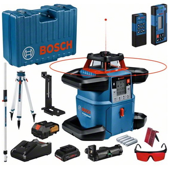 Bosch Rotationslaser GRL 600 CHV, Messstab, Baustativ, Akku, Ladegerät, Zubehör, Handwerkerkoffer