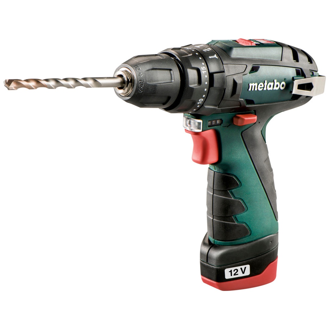 Metabo Akku-Schlagbohrschrauber PowerMaxx SB Basic, incl. 2x Akku Li-Power 2 Ah, Ladegerät, Zubehör, Kunststoffkoffer