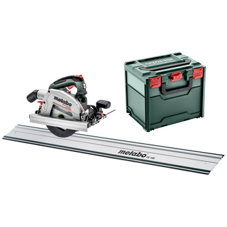 Metabo Akku-Handkreissäge KS 18 LTX 66 BL Set, incl. Führungsschiene, Parallelanschlag, Zubehör, metaBOX