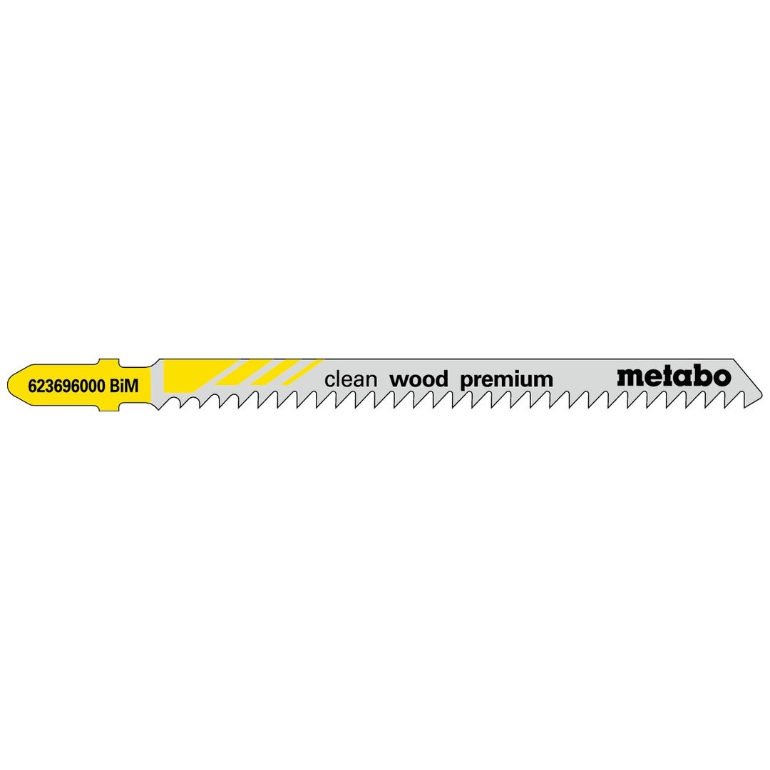 Metabo 5 Stichsägeblätter clean wood premium 91/ 3,0 mm, BiM