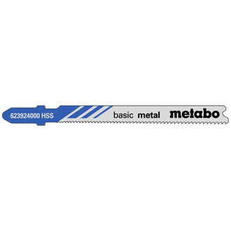 Metabo 5 Stichsägeblätter "basic metal" 66/ 1,1-1,5 mm, progressiv, HSS, mit Eintauchspitze, gefräst / gewellt