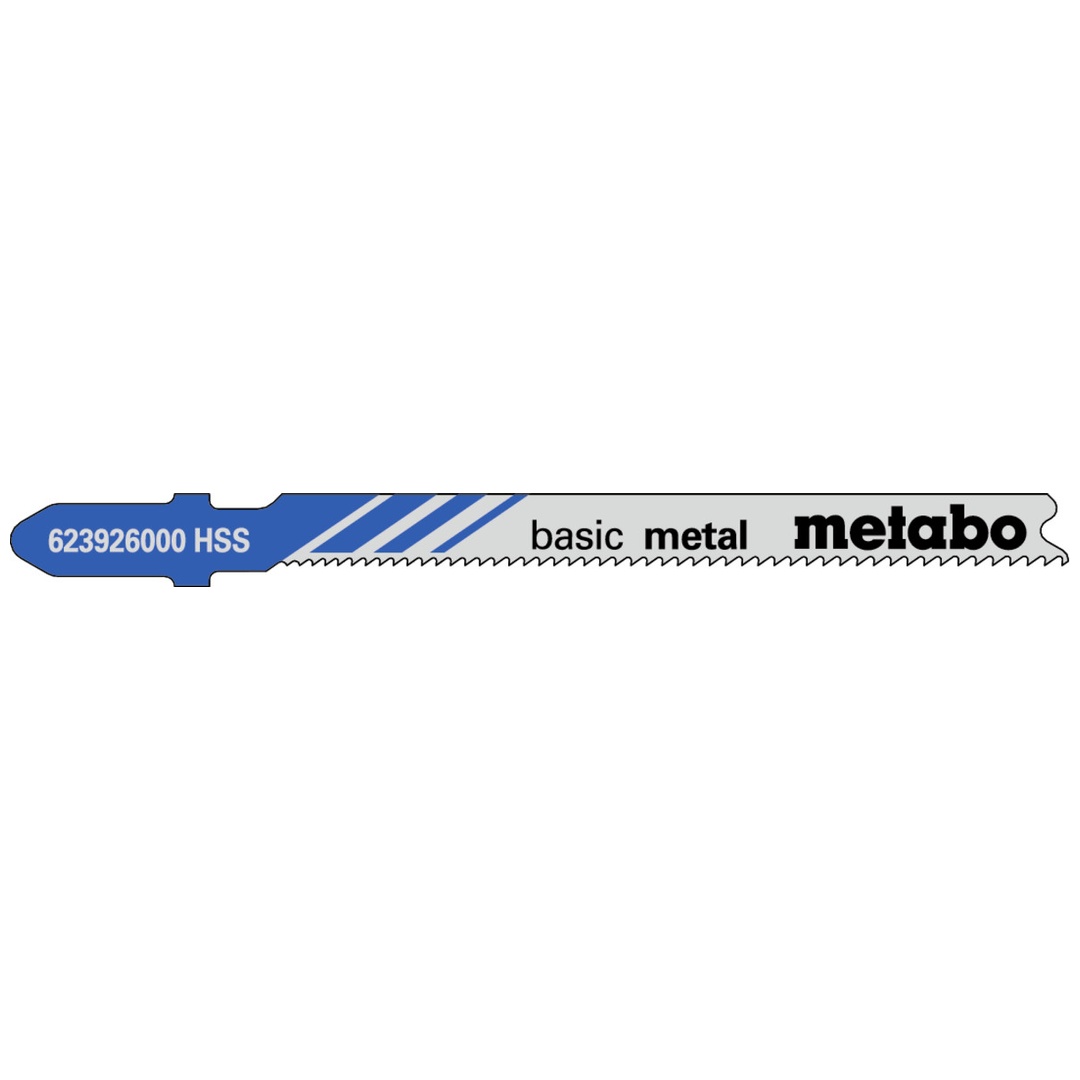 Metabo 5 Stichsägeblätter basic metal 66/ 1,1-1,5 mm, progressiv, HSS, mit Eintauchspitze, gefräst / gewellt, speziell für Kurvenschnitte