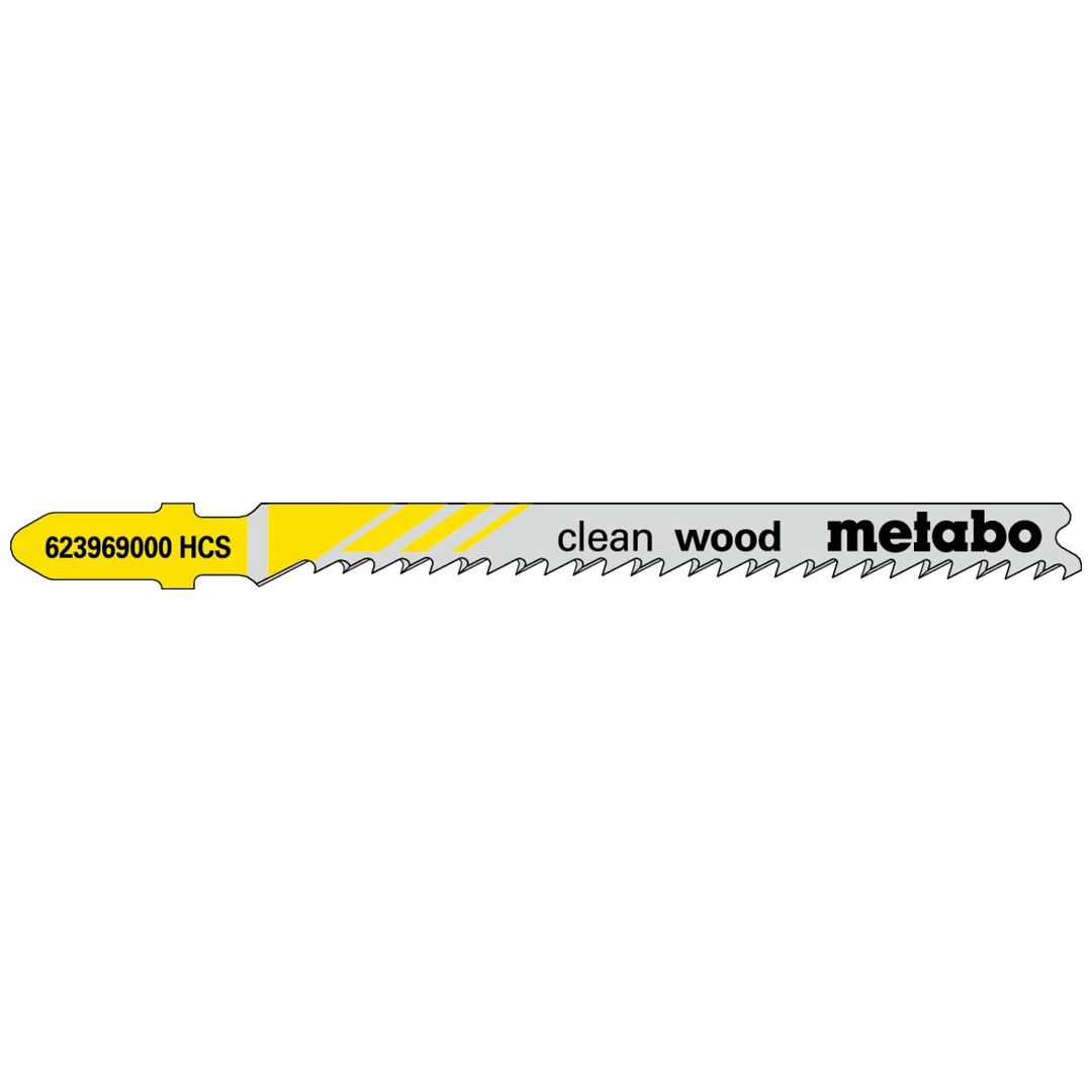 Metabo 5 Stichsägeblätter clean wood 74/ 2,7 mm, HCS, mit Eintauchspitze