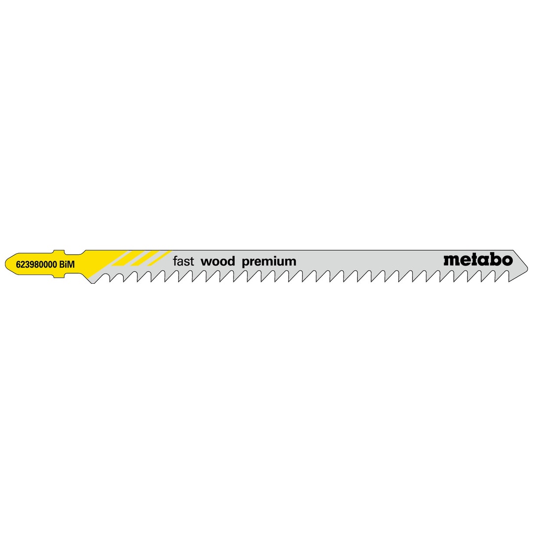 Metabo 5 Stichsägeblätter fast wood premium 126/ 4,0 mm, BiM