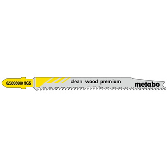 Metabo 5 Stichsägeblätter "clean wood premium" 93 / 2,2 mm, HCS