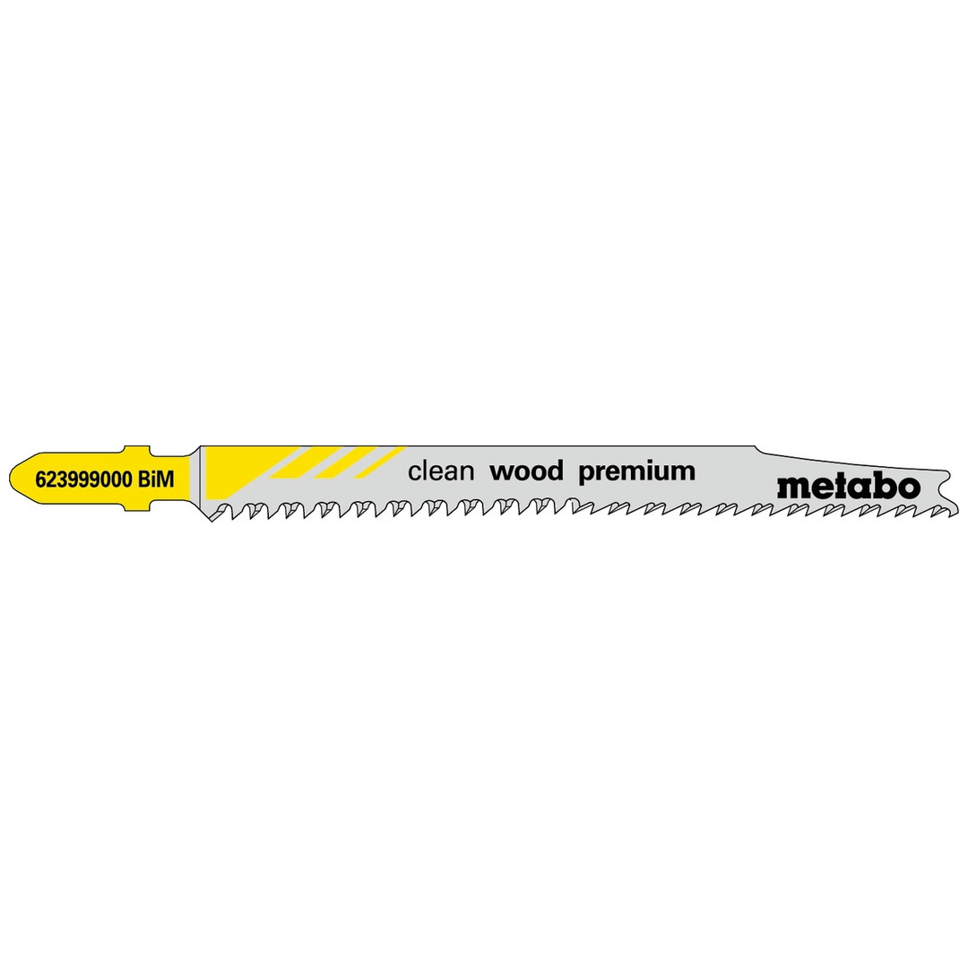 Metabo 5 Stichsägeblätter clean wood premium 93 / 2,2 mm, BiM