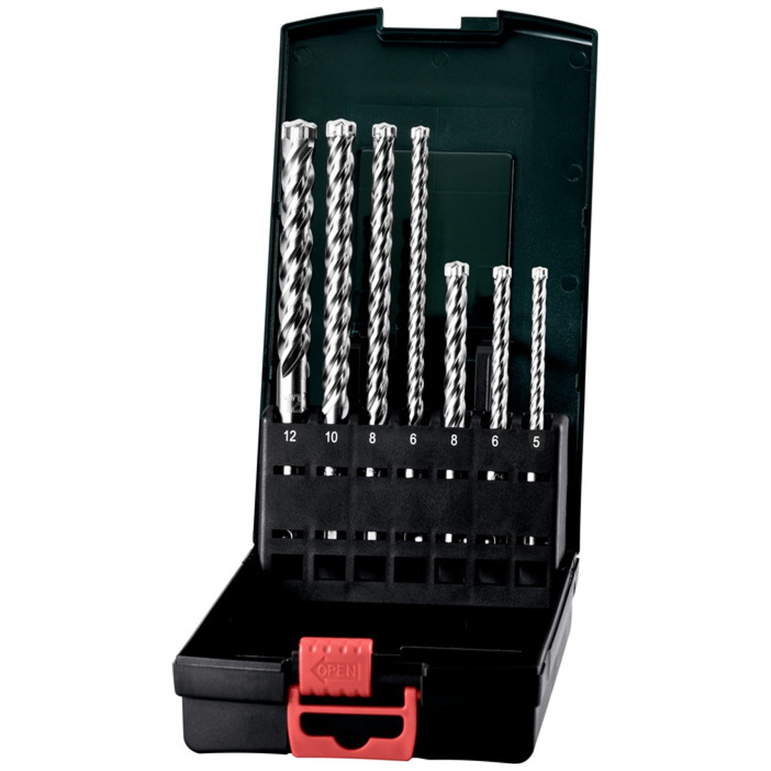 Metabo Premium-Bohrersatz SDS-plus Pro 4 7-tlg., in robuster Kunststoffkassette