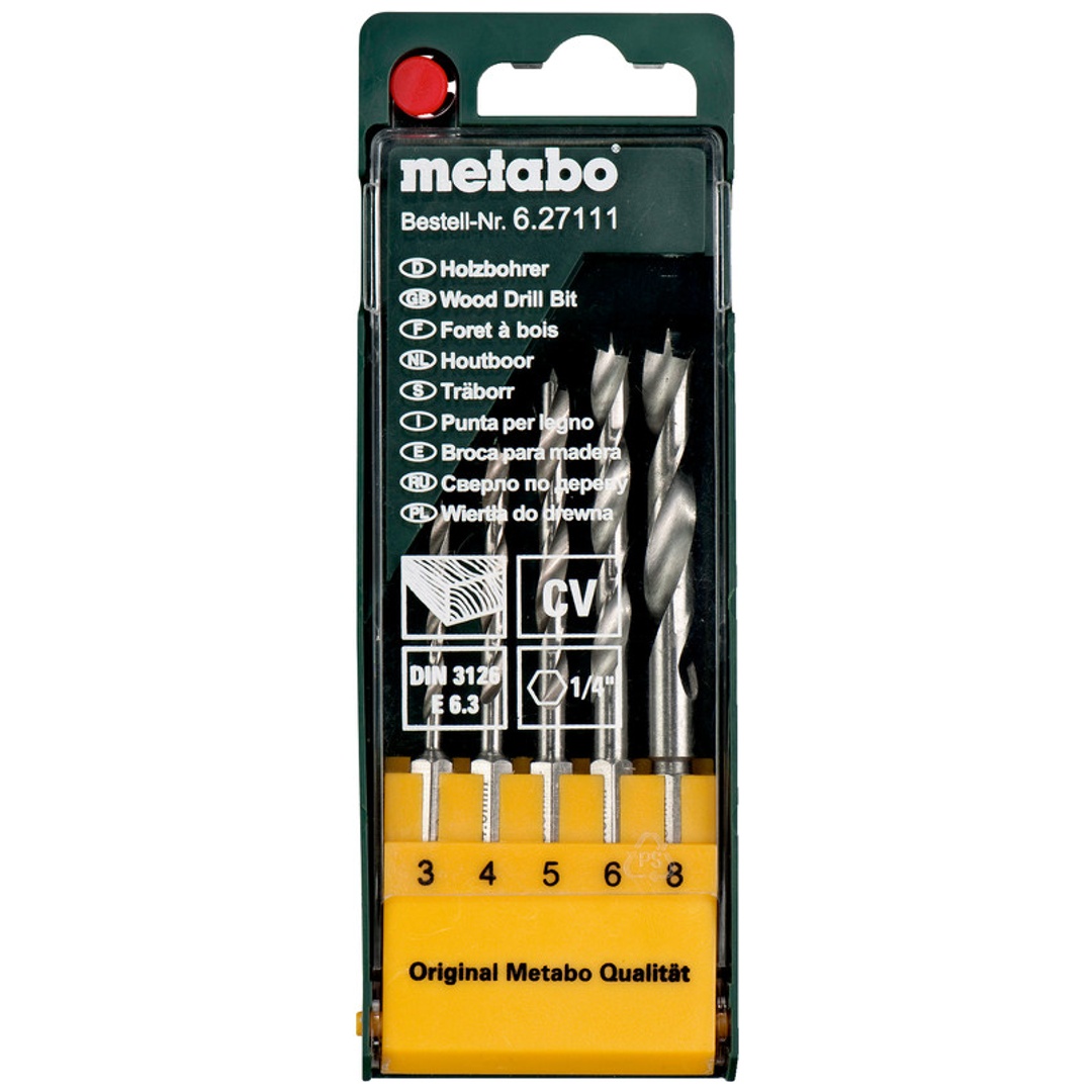 Metabo Holzbohrer-Kassette, 5-tlg. E 6,3