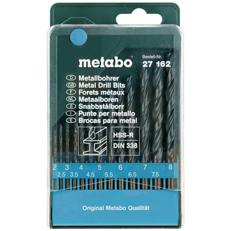 Metabo HSS-R-Bohrerkassette, 13-tlg. (Ø 2 / 2,5 / 3 / 3,5 / 4 / 4,5 / 5 / 5,5 / 6 / 6,5 / 7 / 7,5 / 8 mm)