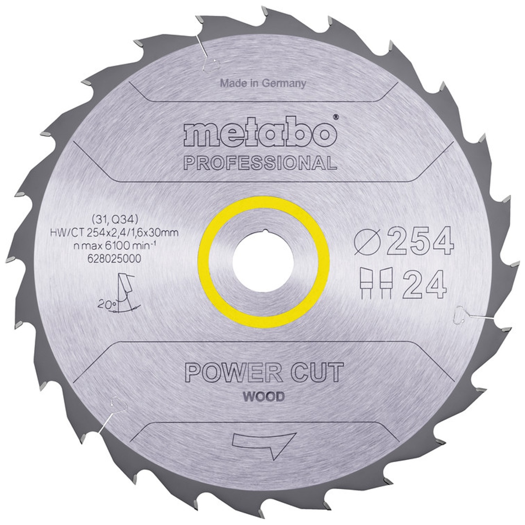 Metabo Sägeblatt power cut wood - professional, 254x30, Z24 WZ 20°