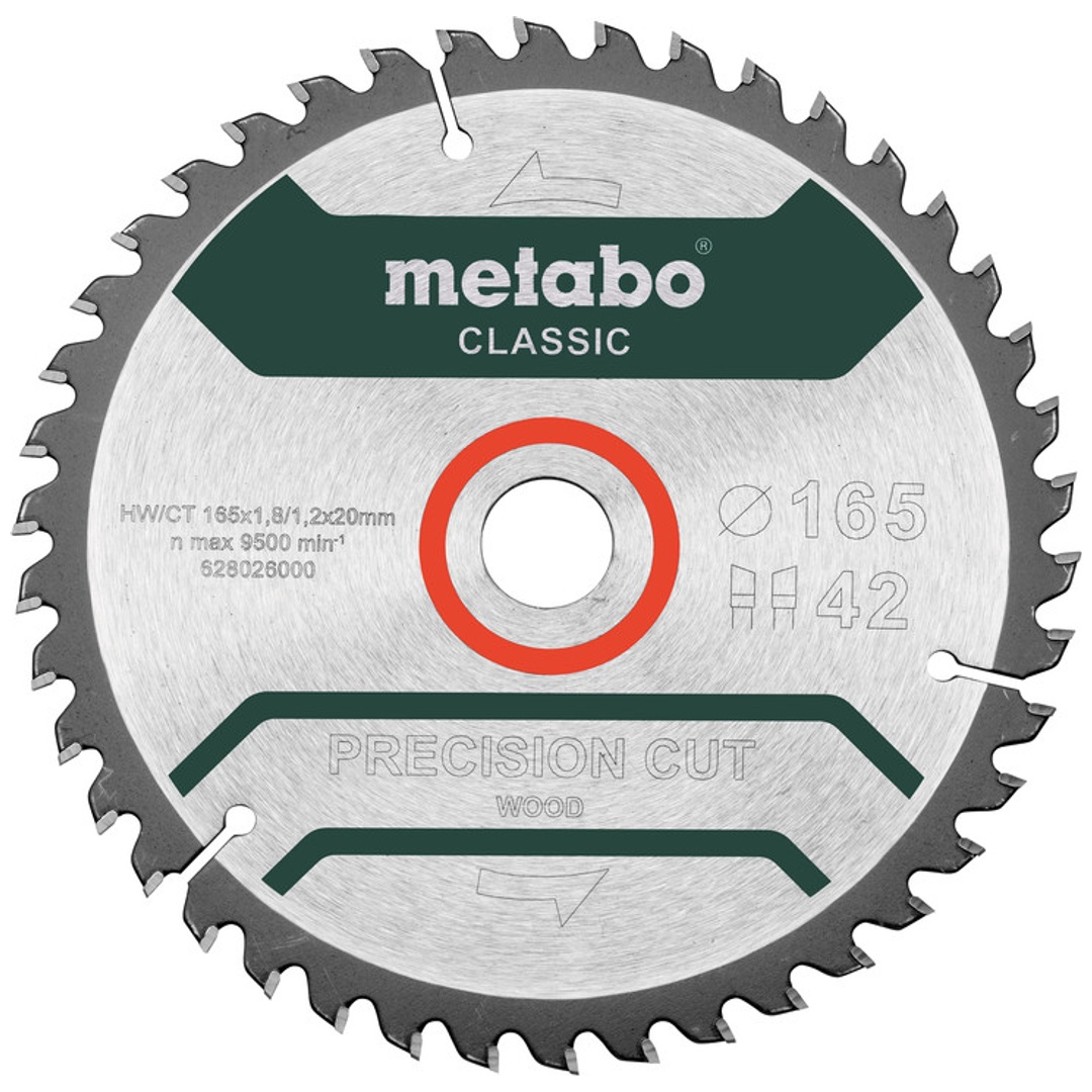 Metabo Sägeblatt precision cut wood - classic, 165x20 Z42 WZ 5°