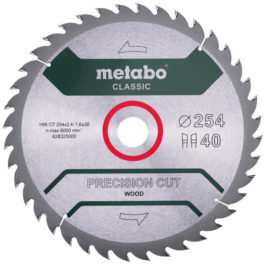Metabo Sägeblatt precision cut wood - classic, 254x30, Z40 WZ 20°