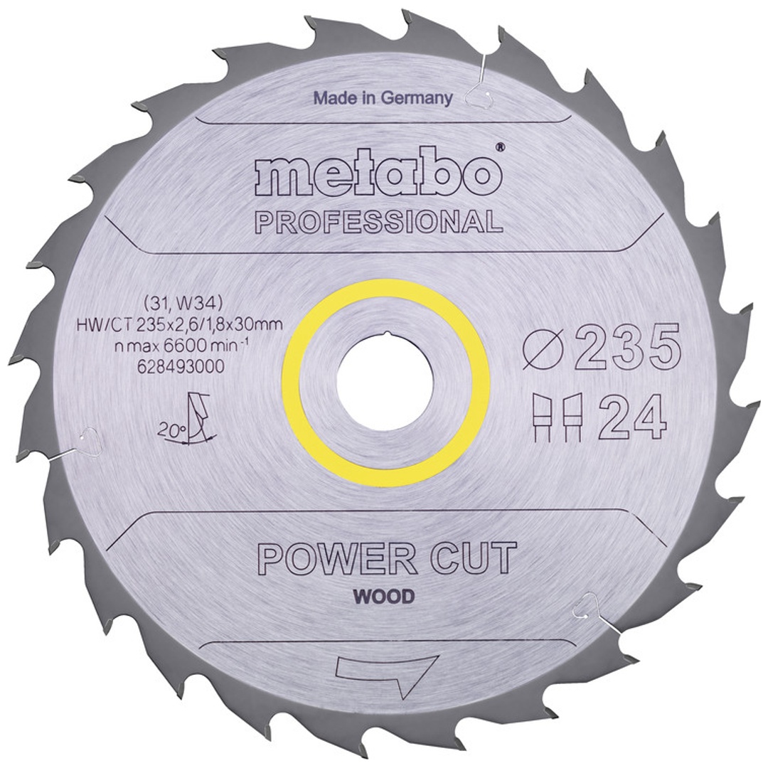 Metabo Sägeblatt power cut wood - professional, 235x30, Z24 WZ 20°