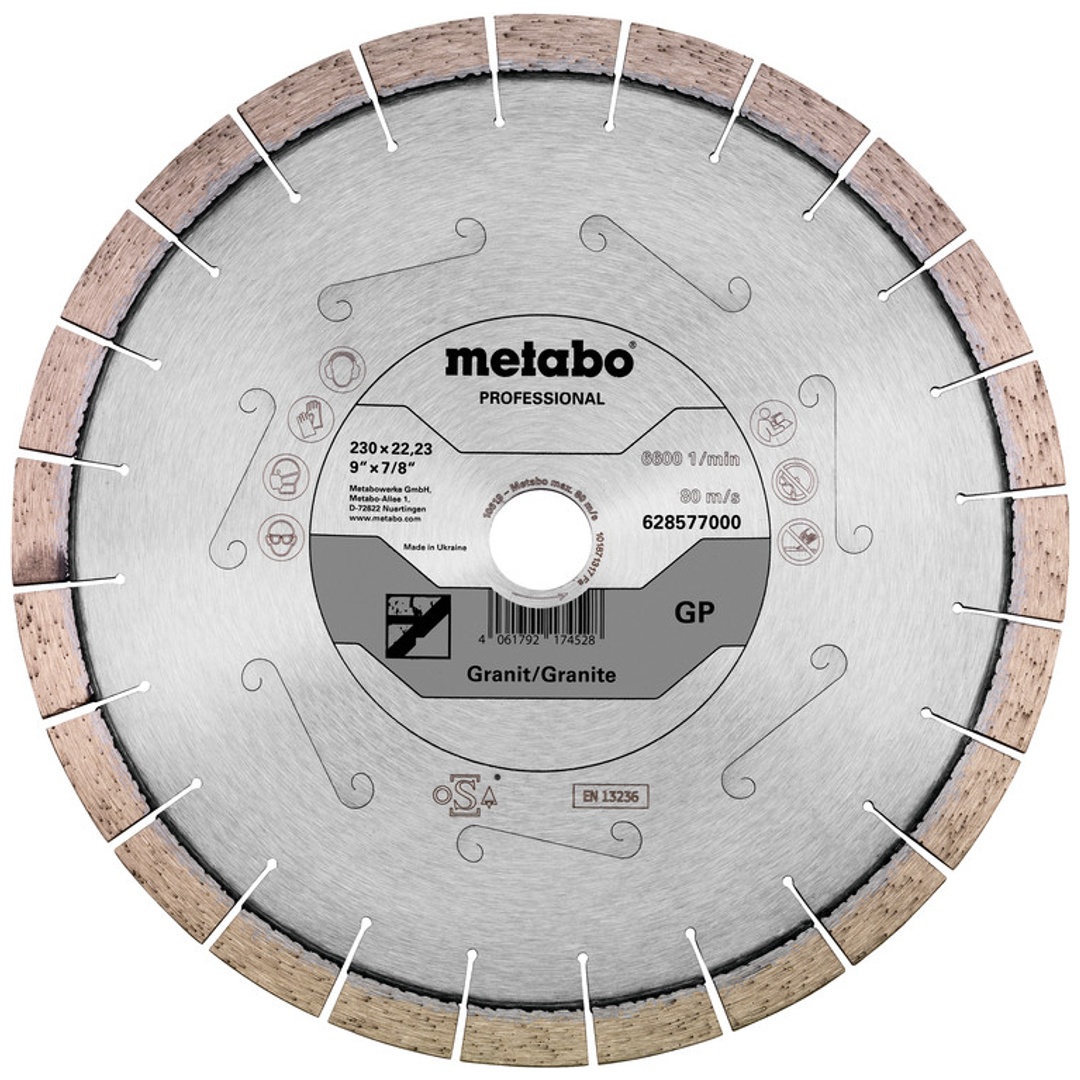 Metabo Diamanttrennscheibe 230x22,23mm, GP, Granit professional