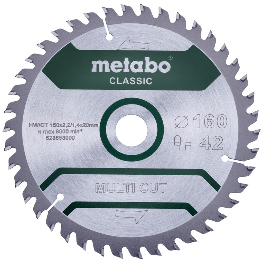 Metabo Sägeblatt multi cut - classic, 160x20 Z42 FZ/TZ 5° /B