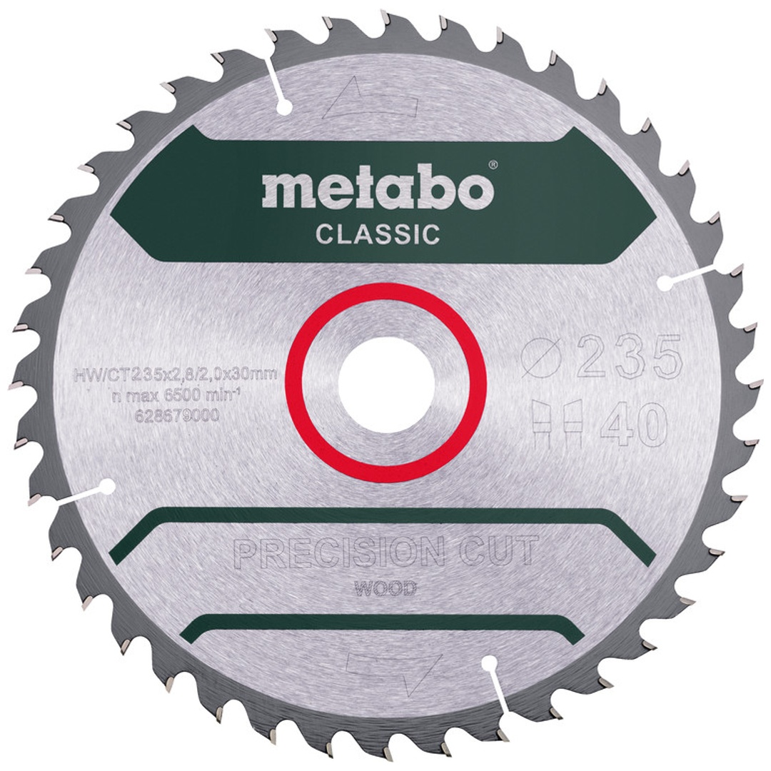 Metabo Sägeblatt precision cut wood - classic, 235x30 Z40 WZ 15° /B