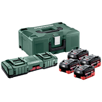 Metabo Basis Set 4 x LiHD 8.0 Ah + ASC 145 Duo + metaBOX 145