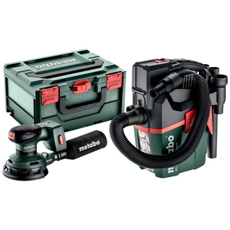 Metabo Set Akku-Exzenterschleifer SXA 18 LTX 125 + Akku-Sauger AS 18 L PC Compact