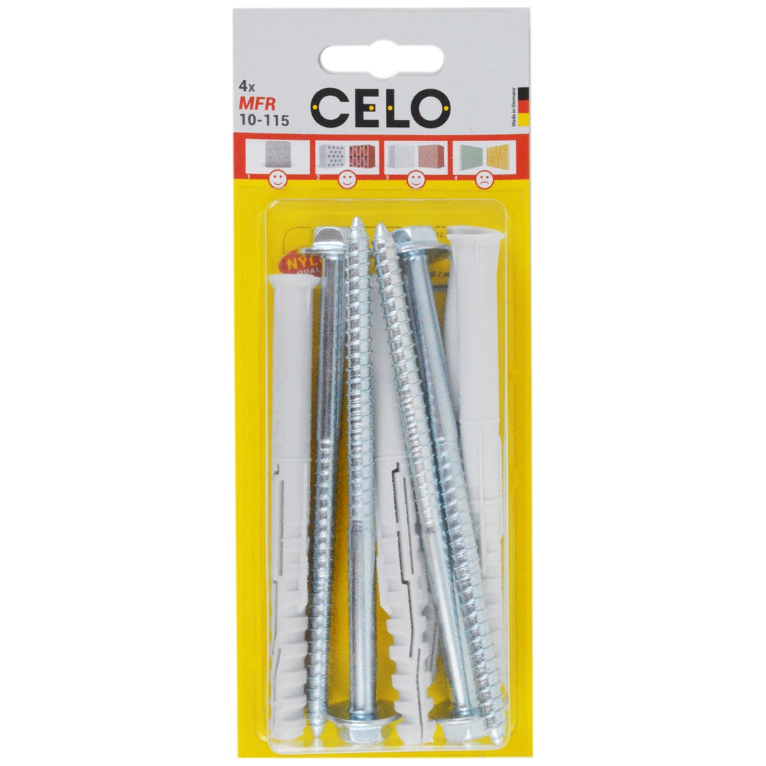 Celo Multifunktionsrahmendübel Mfr Sb 10-115 Ssks, Senkbund, Sechskantschr. Mit Angepr. Scheibe, Galv. Verz.