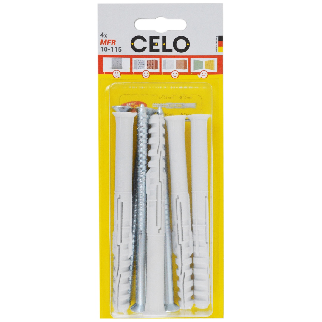Celo Multifunktionsrahmendübel Mfr Sb 10-115 Tx, Senkbund, Senkkopfschraube, Galv. Verz.