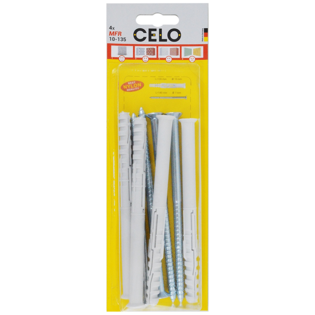 Celo Multifunktionsrahmendübel Mfr Sb 10-135 Tx, Senkbund, Senkkopfschraube, Galv. Verz.