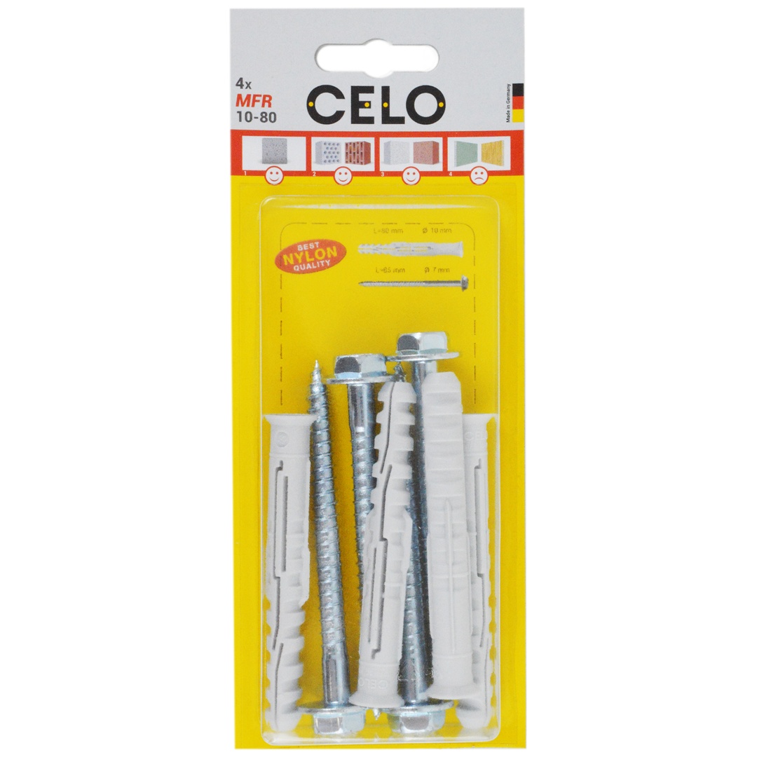 Celo Multifunktionsrahmendübel Mfr Sb 10-80 Ssks, Senkbund, Sechskantschr. Mit Angepr. Scheibe, Galv. Verz.