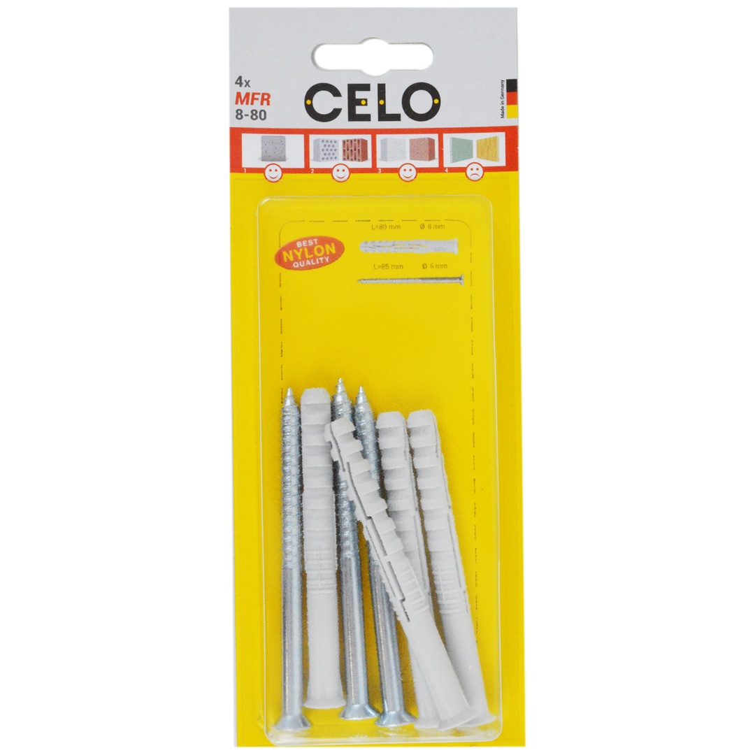 CELO Multifunktionsrahmendübel MFR SB 8-80 TX, Senkbund, Senkkopfschraube, galv. verz.