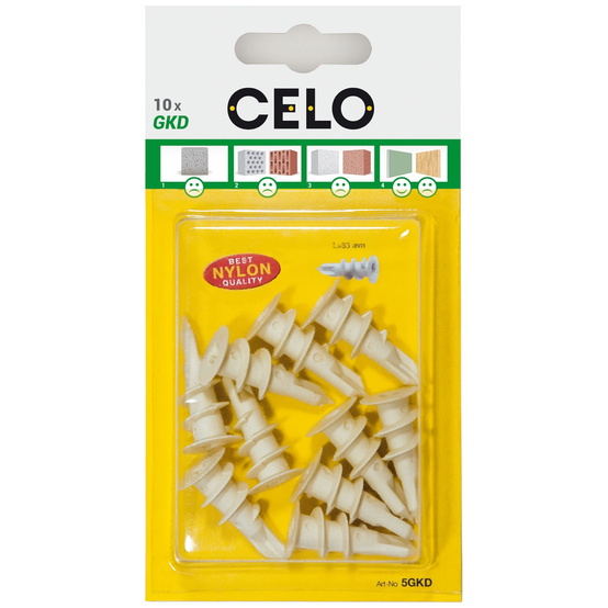 CELO Blister Gipskartondübel Kunststoff GKD - 1
