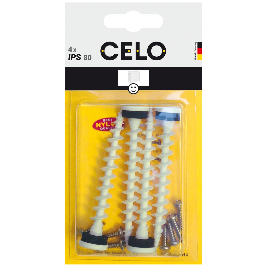 CELO Blister Isolierplattenschraube IPS 80 weiß + PH, A2