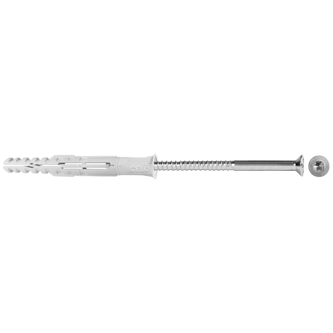 CELO Multifunktionsrahmendübel MFR SB 10-200 TX A4, Senkbund, Senkkopfschraube, nicht rostender Stahl A4