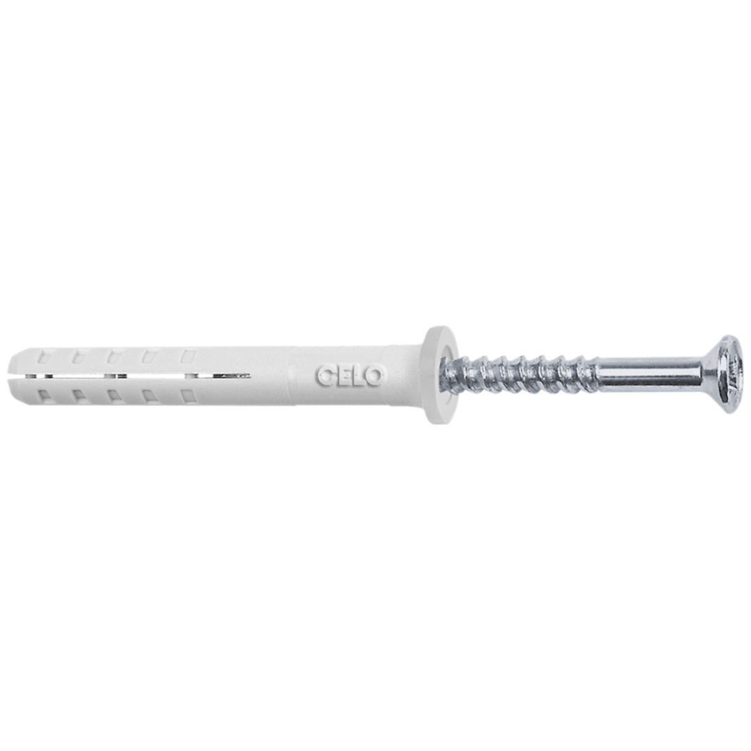CELO Nageldübel NP 6-70 vormontiert, Flachbund, galv.verz.