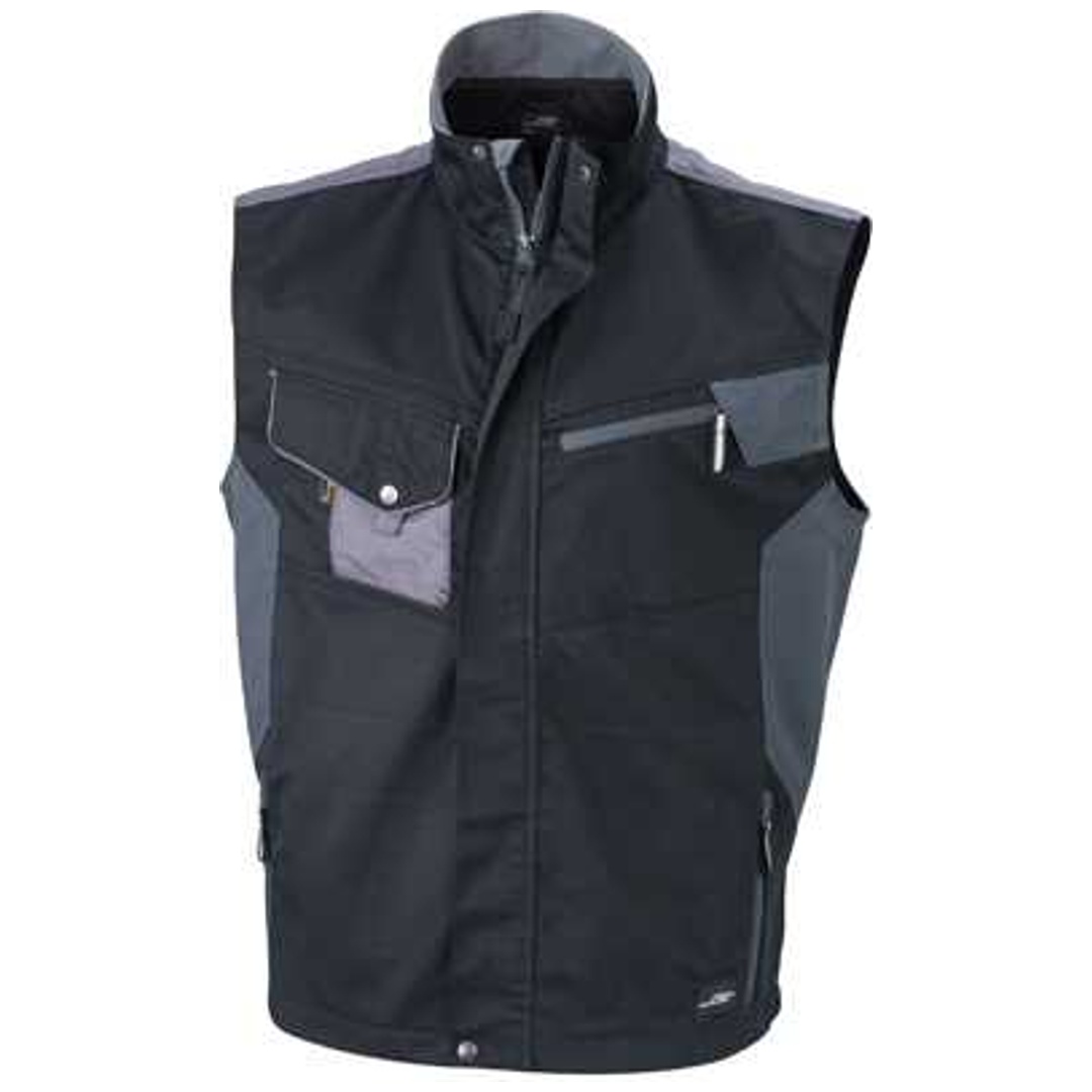 James & Nicholson Workwear Weste JN822 Gr. 5XL black/carbon