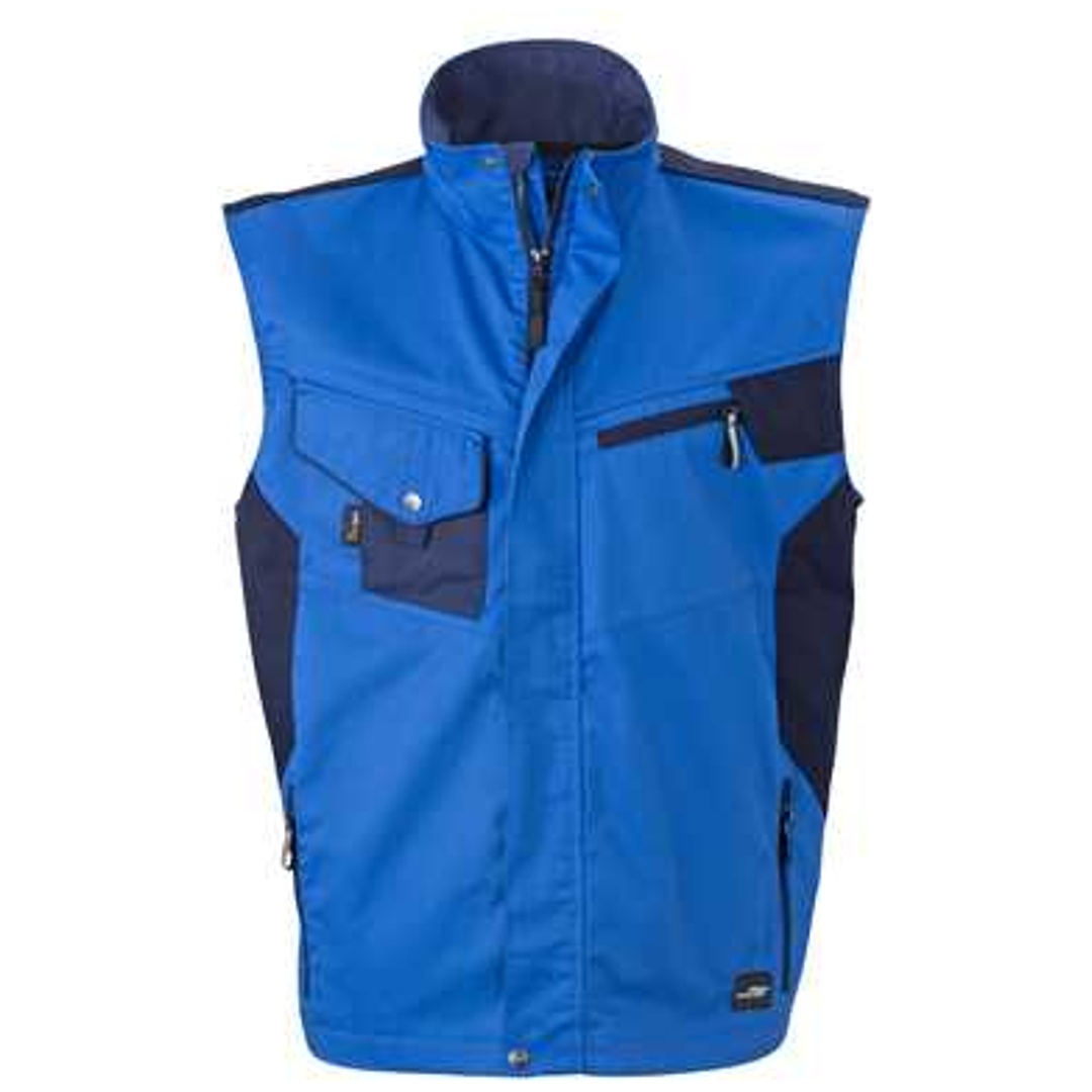 James & Nicholson Workwear Weste JN822 Gr. 5XL royal/navy