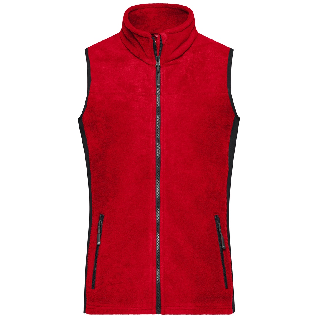James & Nicholson Fleeceweste Damen JN855 Gr. 3XL red/black