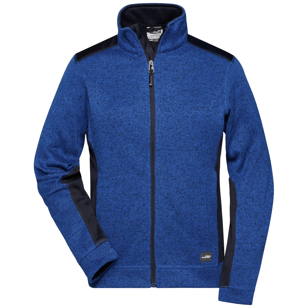 James & Nicholson Pflegeleichte Strickfleece Jacke Damen JN861 Gr. S royal-melange/navy