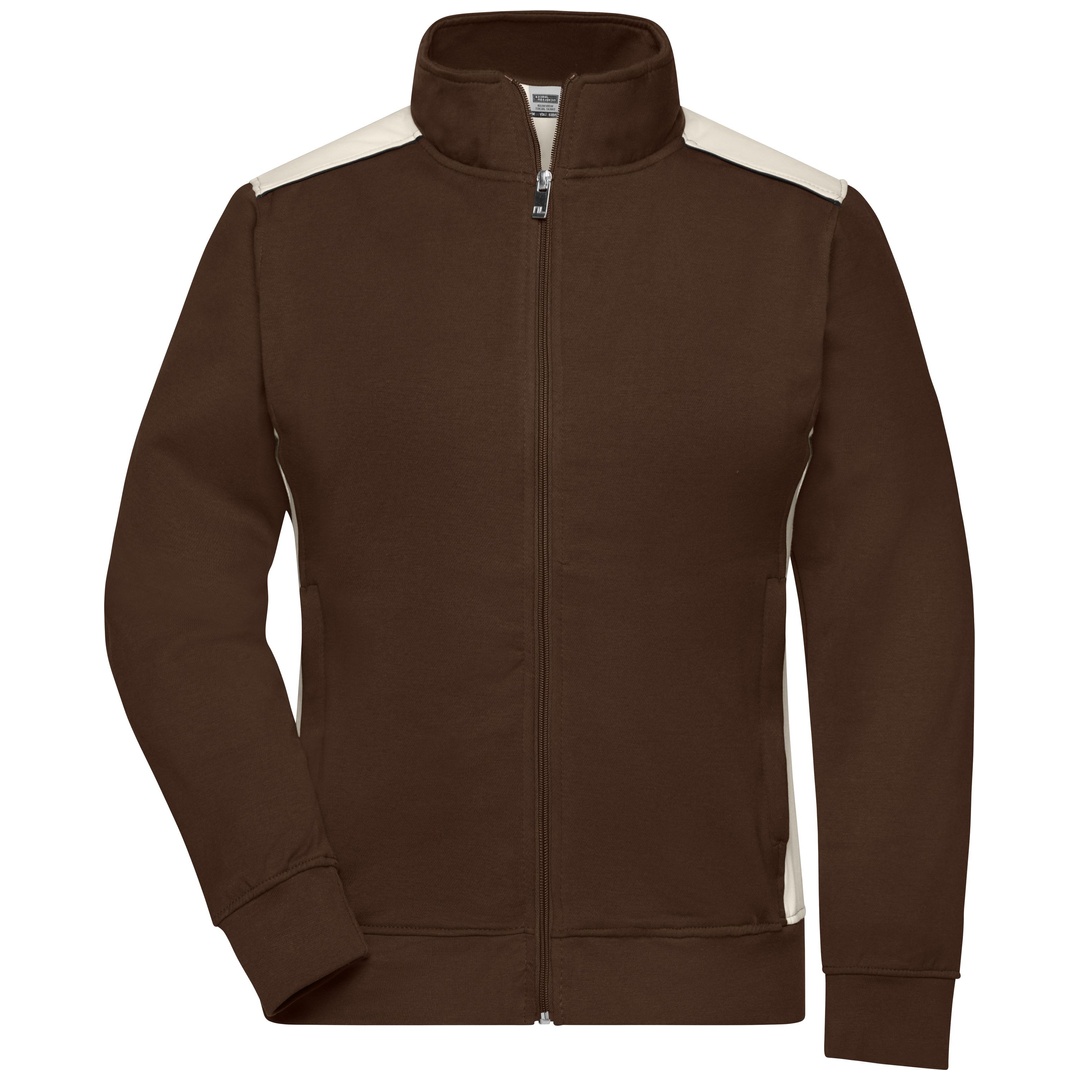 James & Nicholson Sweat-Jacke Damen JN869 Gr. 4XL brown/stone