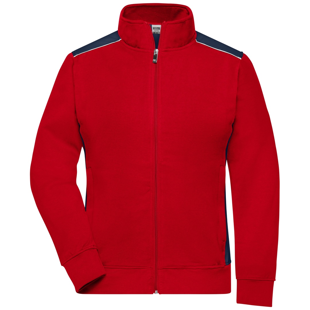 James & Nicholson Sweat-Jacke Damen JN869 Gr. XL red/navy