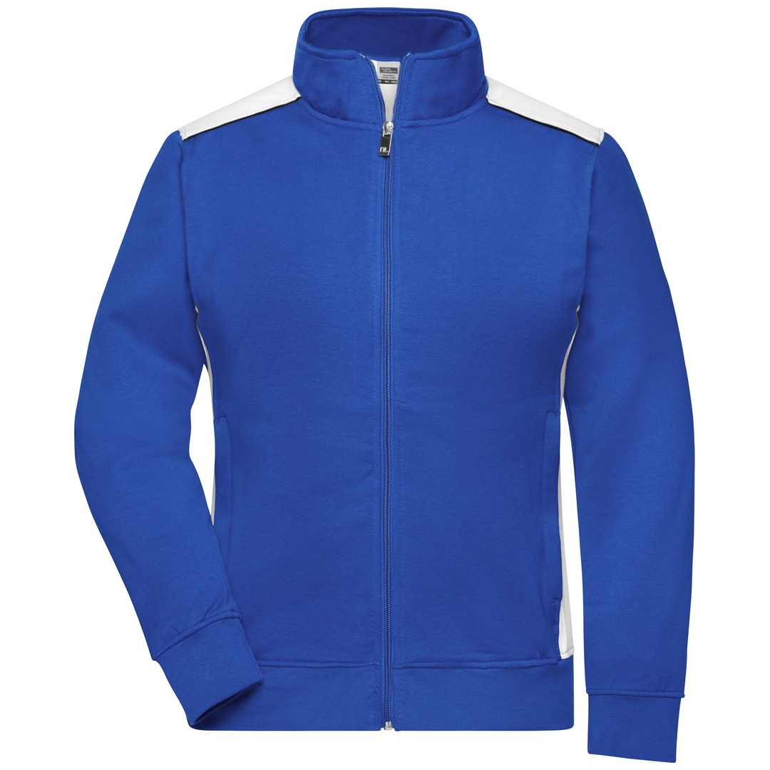 James & Nicholson Sweat-Jacke Damen JN869 Gr. S royal/white
