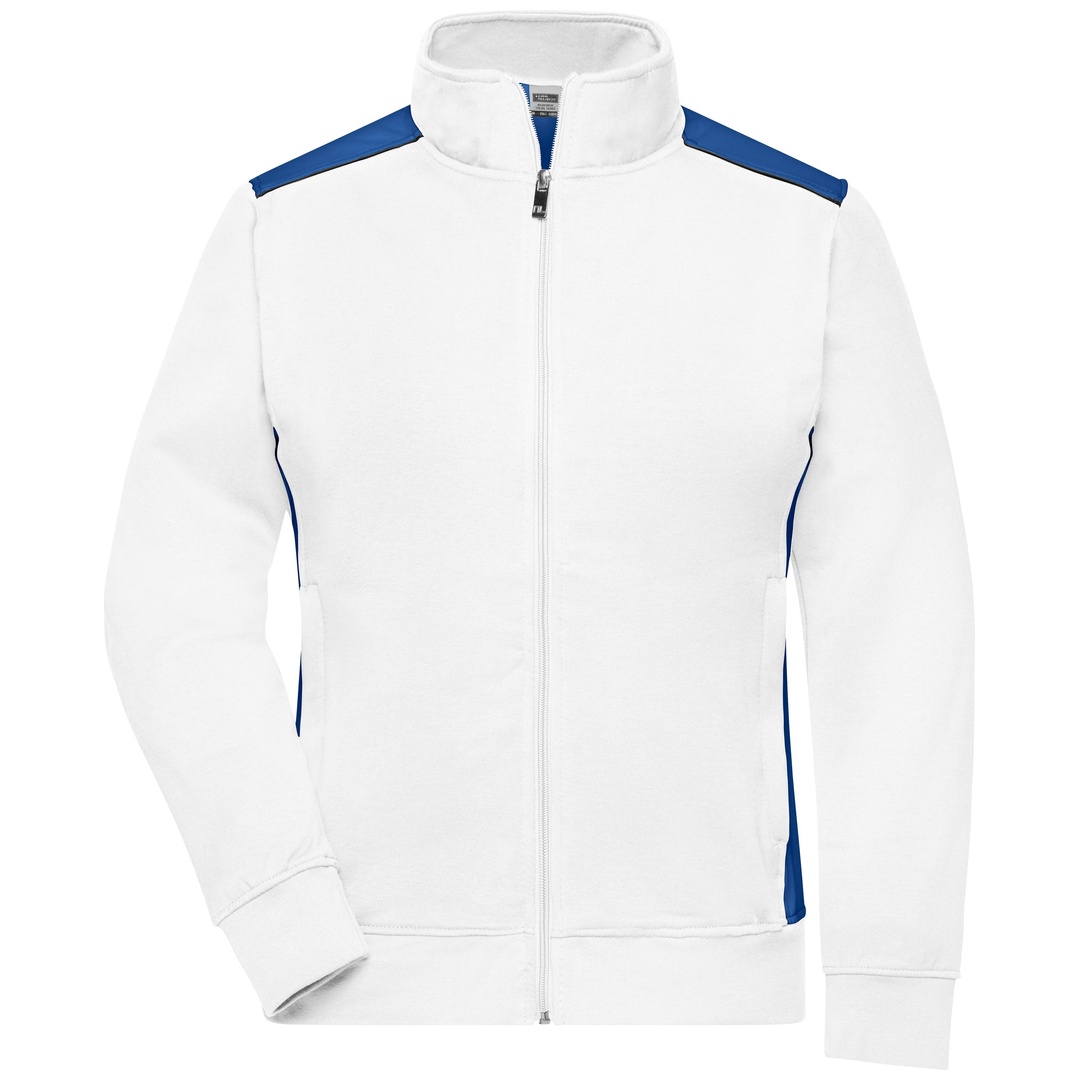 James & Nicholson Sweat-Jacke Damen JN869 Gr. 4XL white/royal