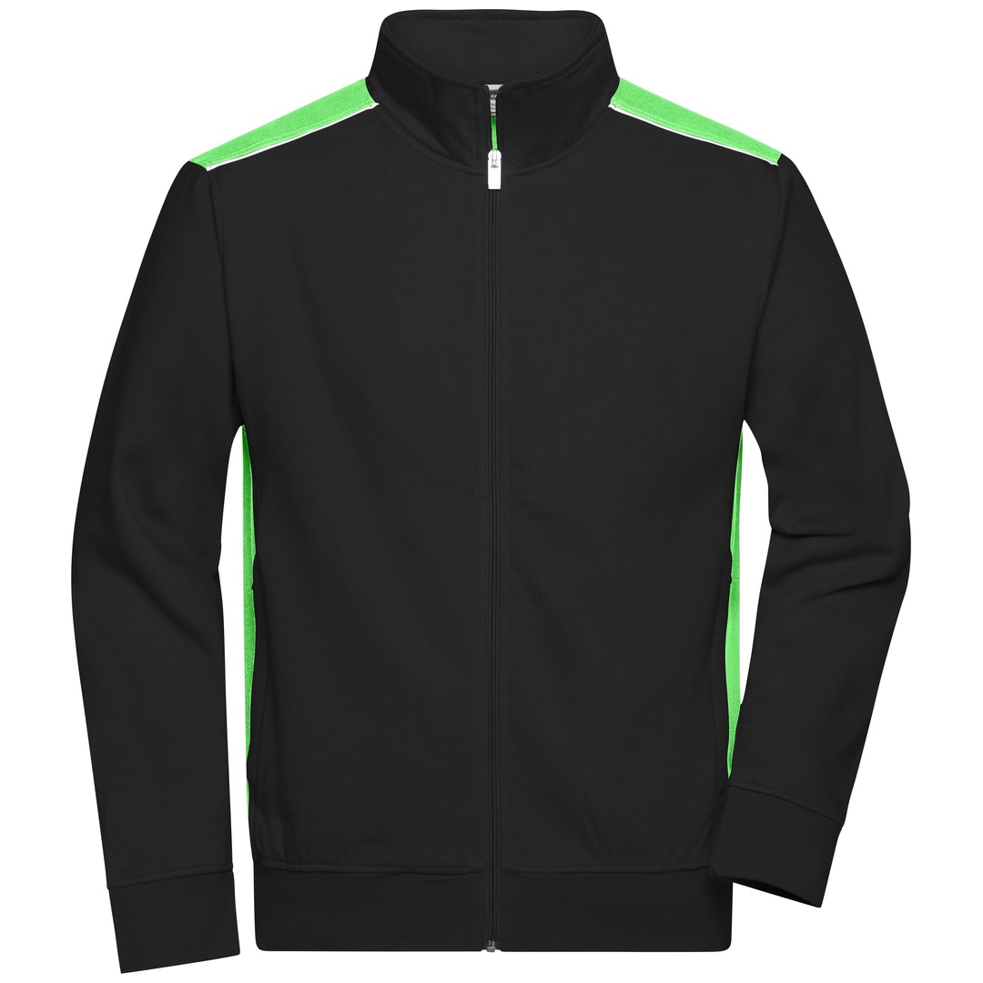 James & Nicholson Sweat-Jacke Herren JN870 Gr. 4XL black/lime-green