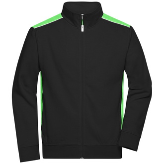 James & Nicholson Sweat-Jacke Herren JN870 Gr. XS black/lime-green