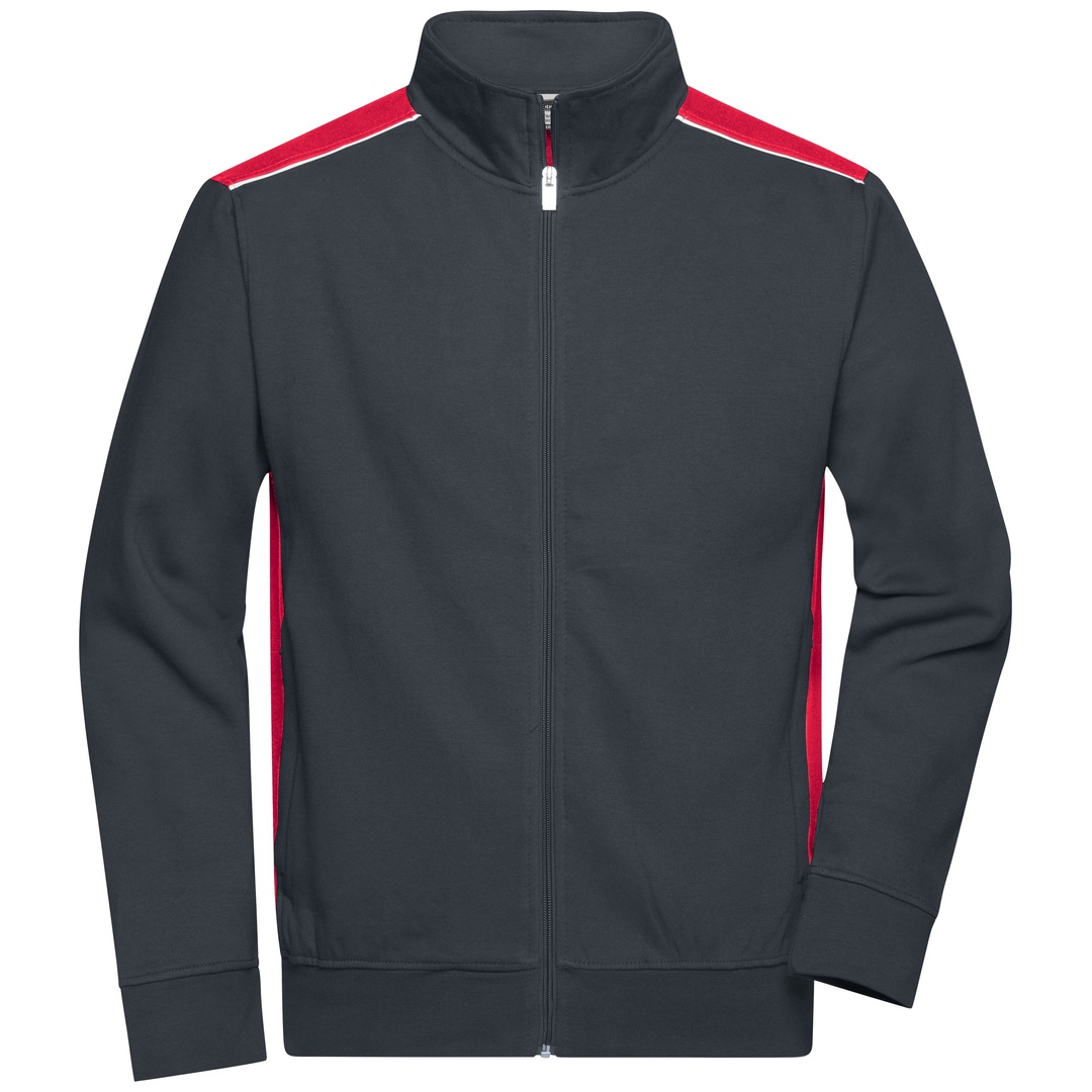 James & Nicholson Sweat-Jacke Herren JN870 Gr. XL carbon/red