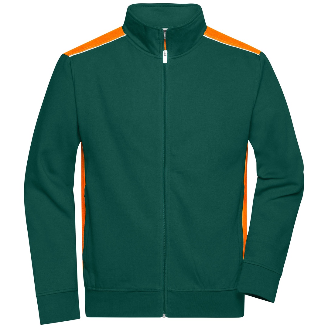 James & Nicholson Sweat-Jacke Herren JN870 Gr. 2XL dark-green/orange