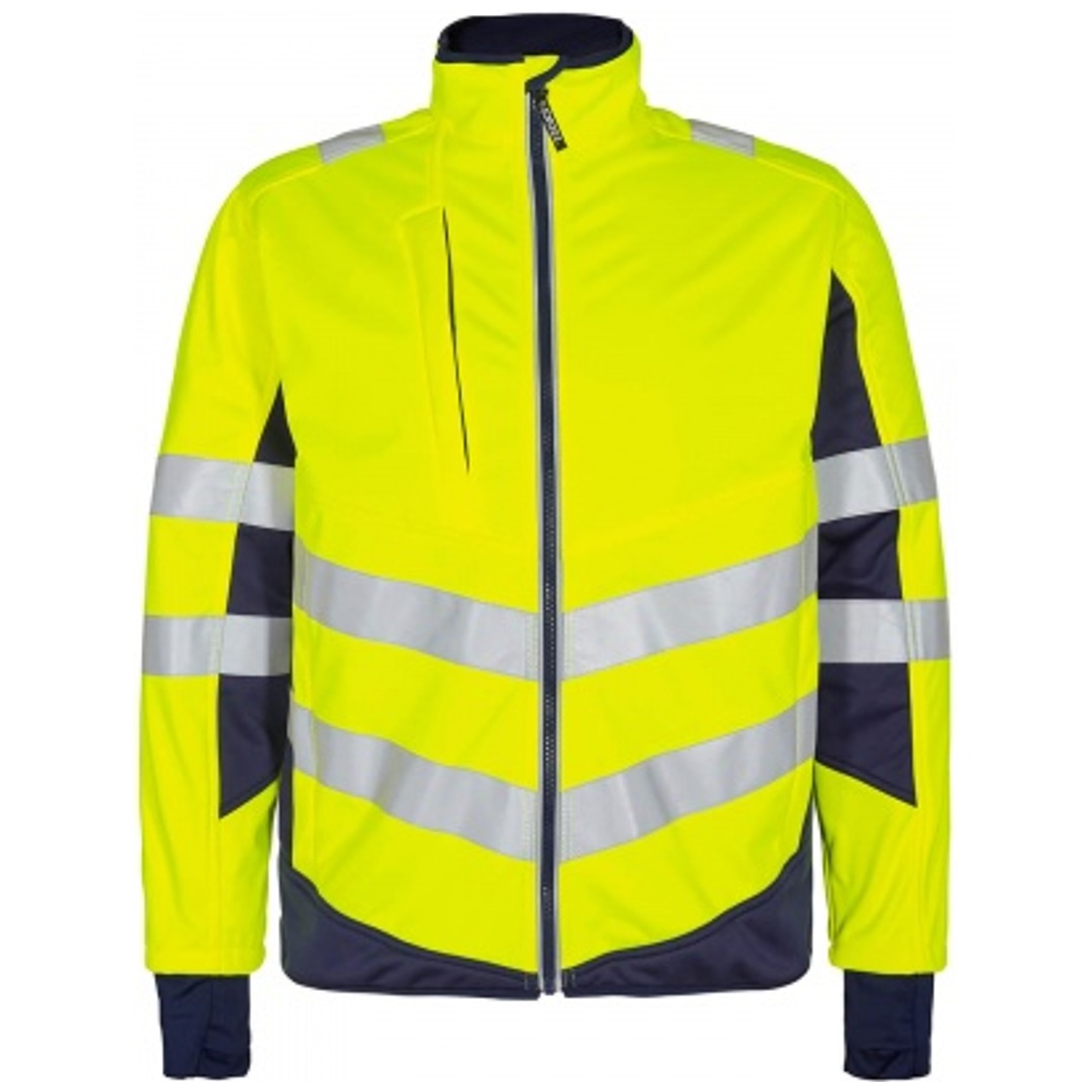 ENGEL Warnschutz Softshell Jacke Safety 1158-237-38165 Gr. L gelb/blue ink