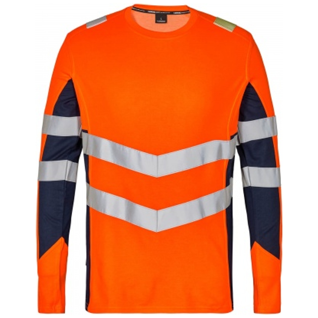 ENGEL Warnschutz Langarmshirt Safety 9545-182-10165 Gr. 2XL orange/blue ink